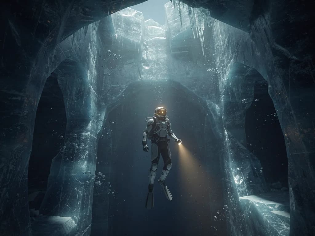 Ice Cathedral Under Europa