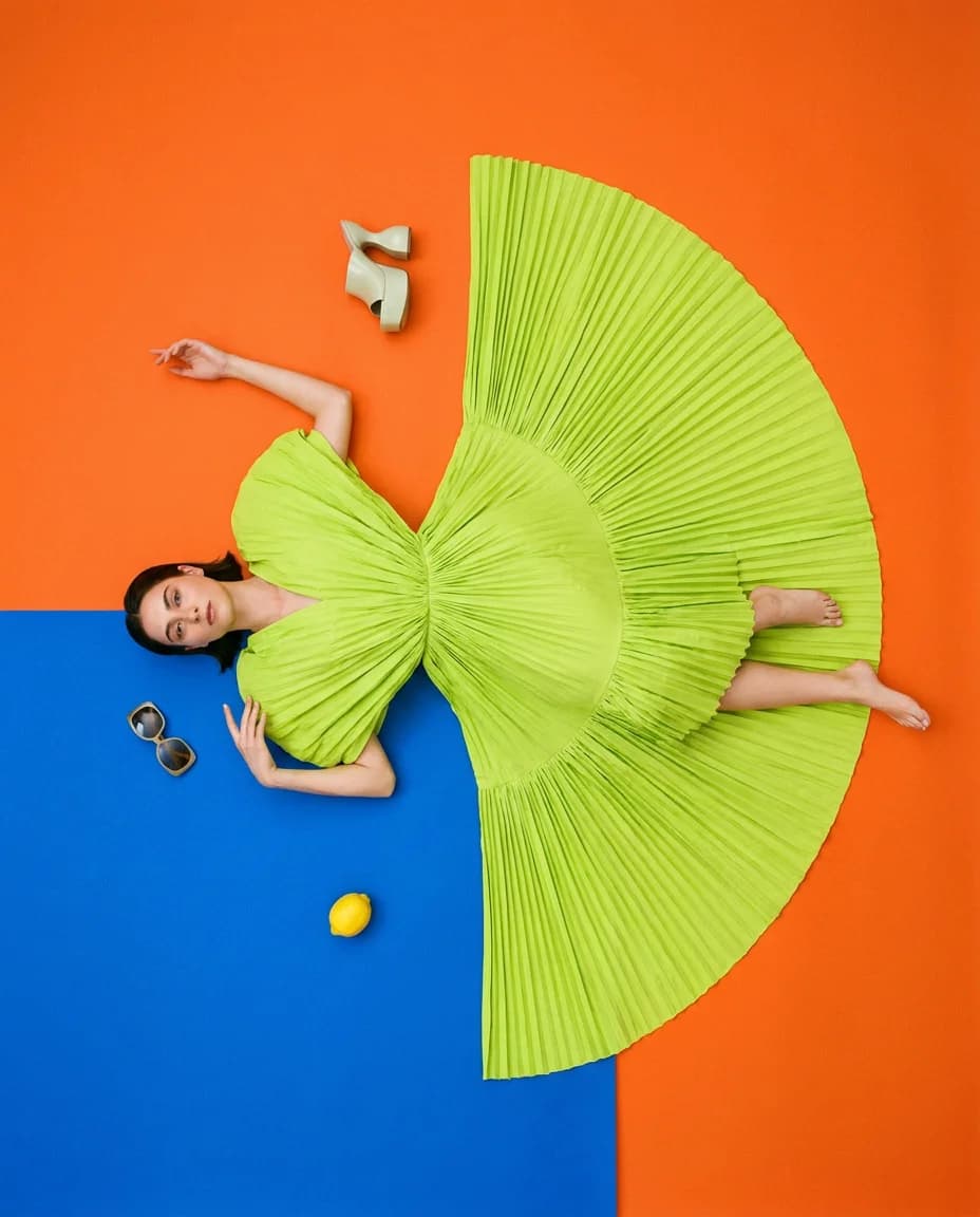 Overhead Color-Block Editorial