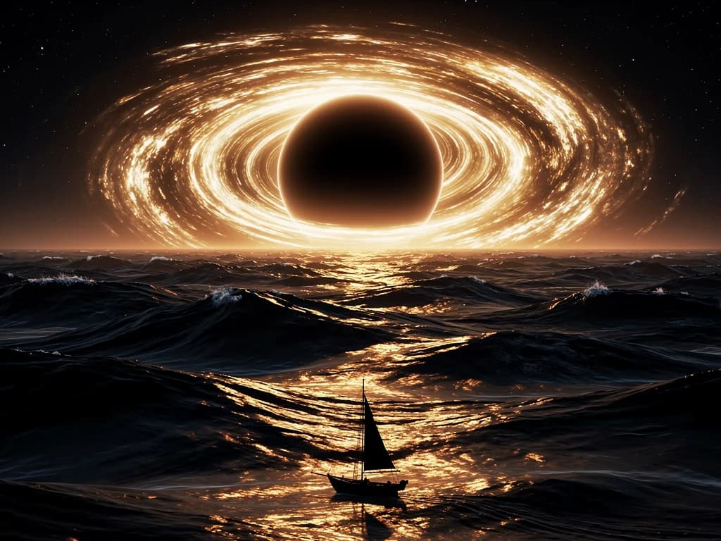 Black Hole Over an Ocean World