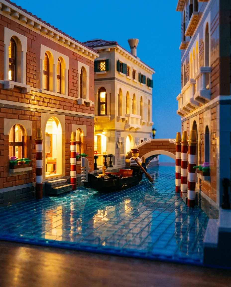 Toy-Brick Venice at Blue Hour