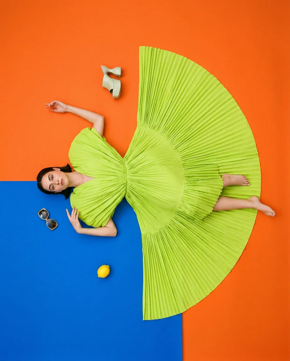 Overhead Color-Block Editorial
