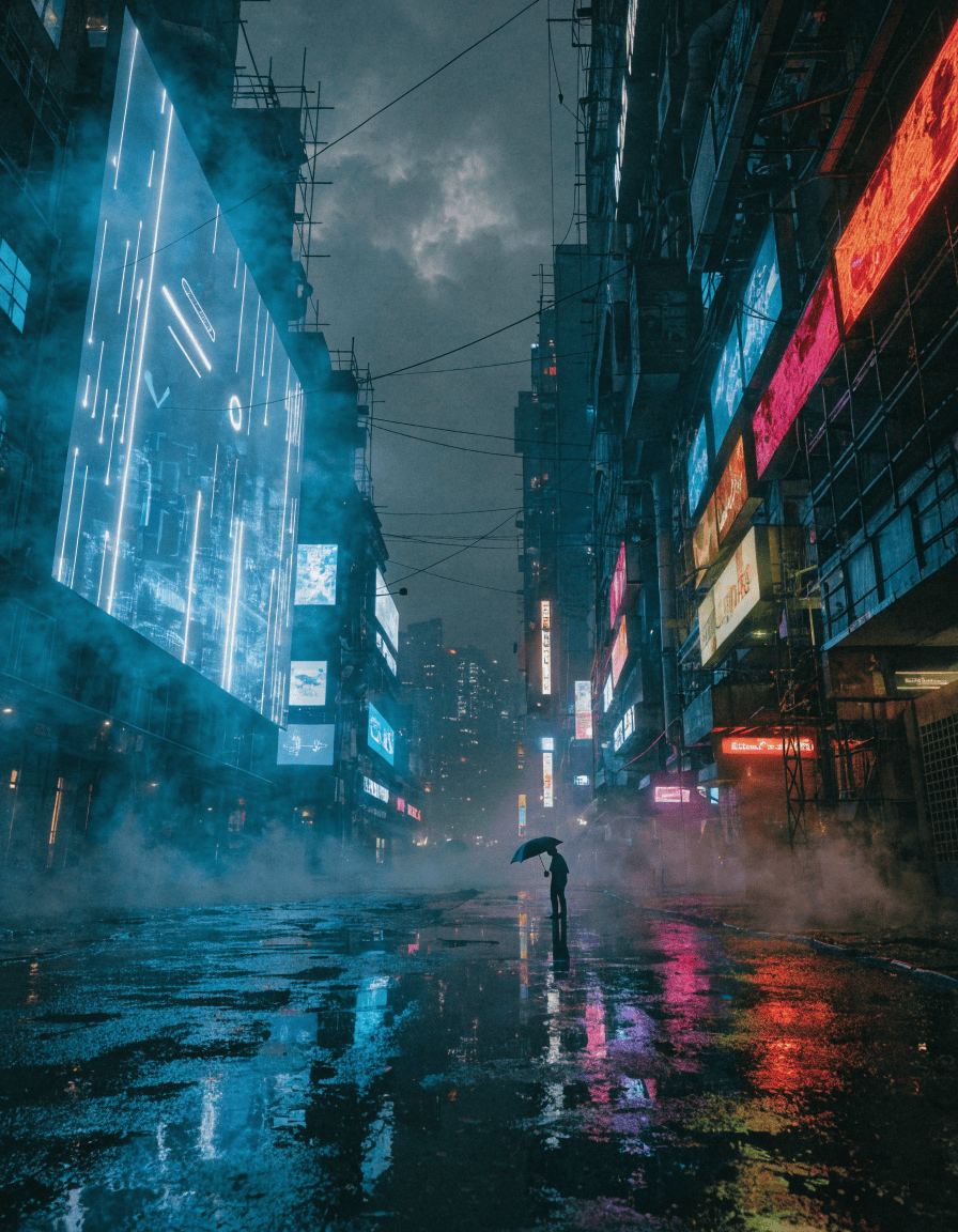 Rain-Soaked Alley